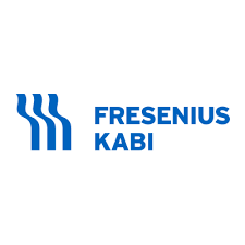 Blue and white logo of Fresenius Kabi